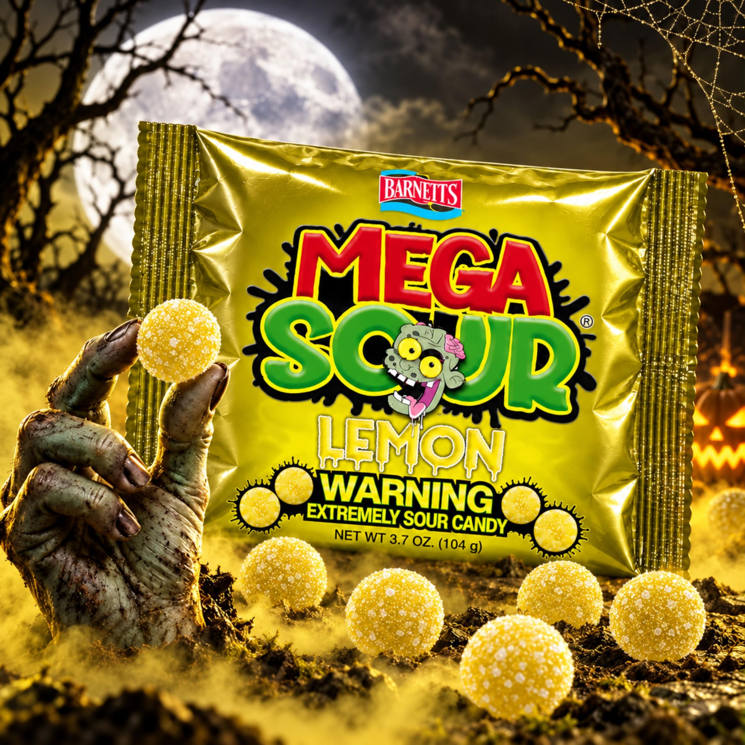 Amazon.com : Barnetts - Mega Sour Candy Lemon 104g - Trendy Sweet